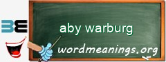 WordMeaning blackboard for aby warburg